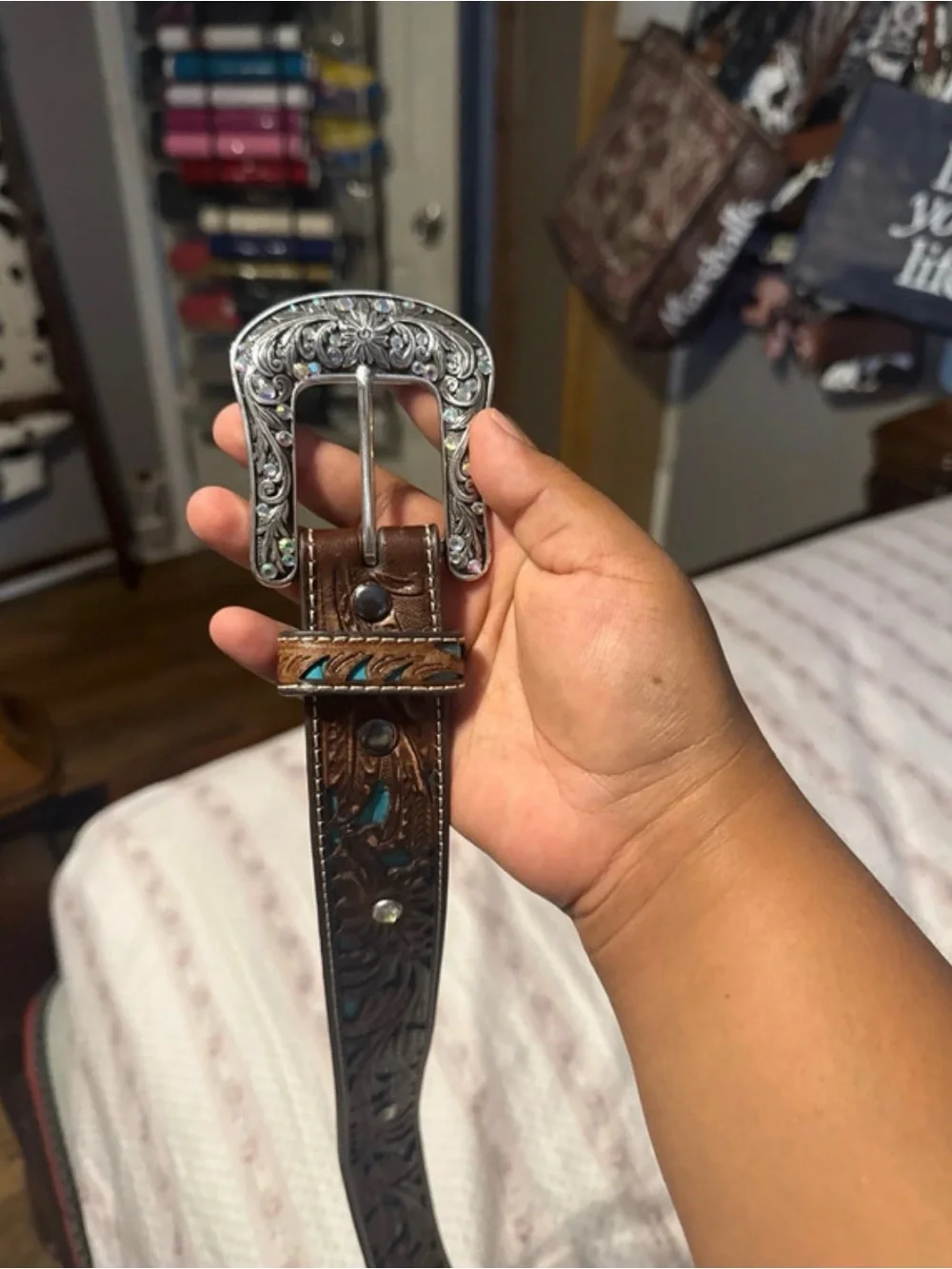 Ariat brown tooled